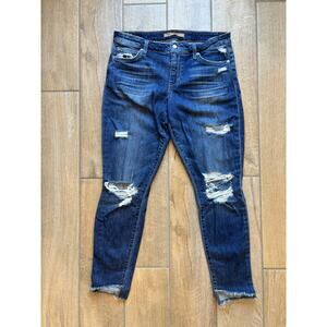 Joe's Jeans Womens 30 The Blondie Mid Rise Skinny Ankle Distressed Denim